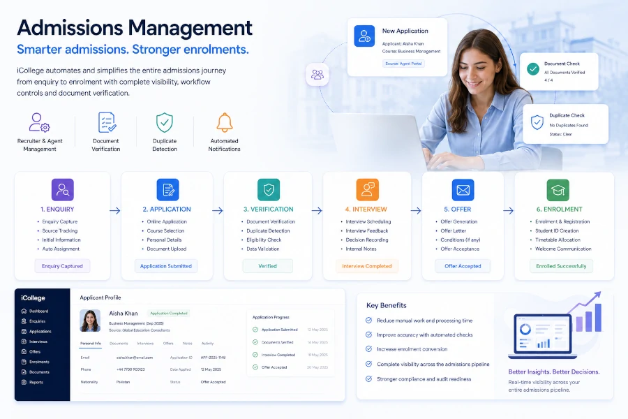 Admissions management software for UK colleges and universities