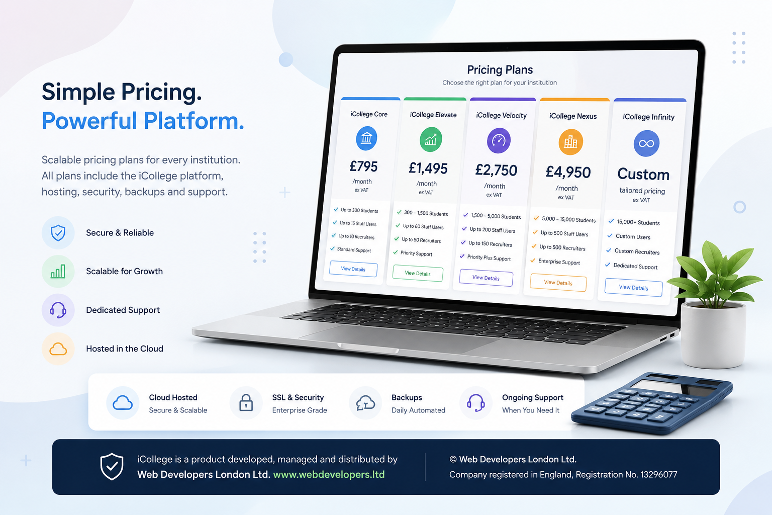 iCollege UK college and university management software pricing